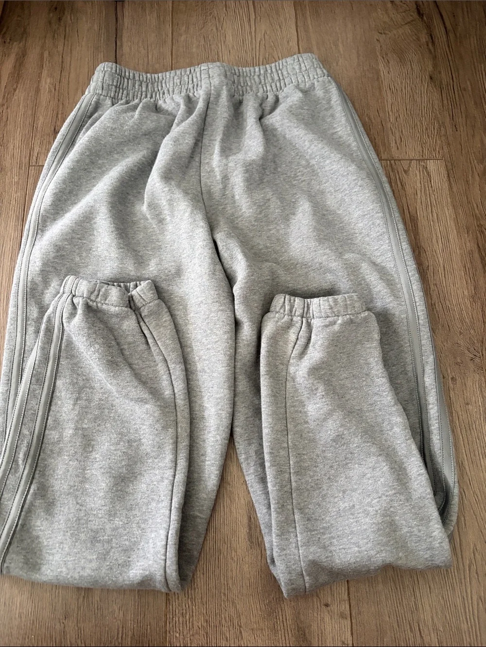 adidas Kids Light Gray Fleece Joggers. Boys size large 14